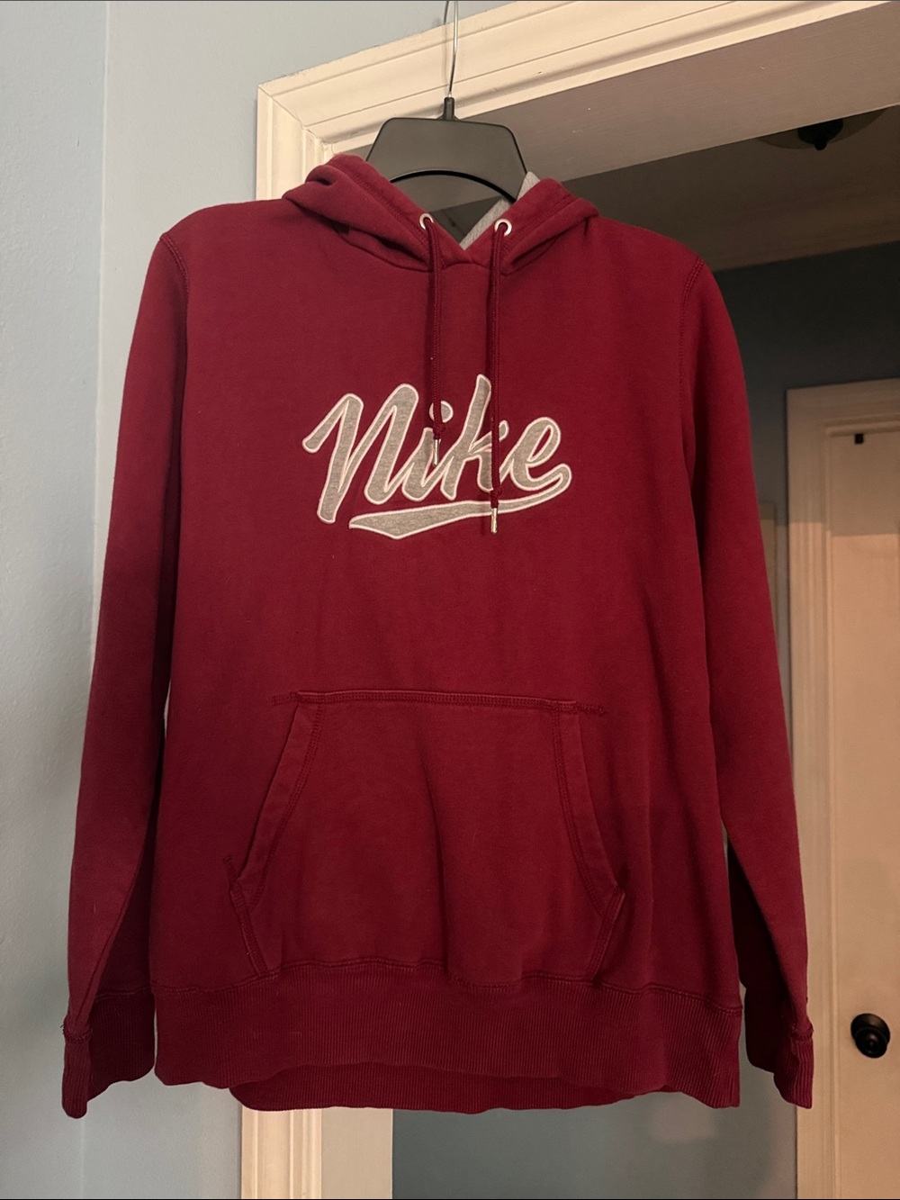 Nike Burgundy Pullover Hoodie with Script Logo